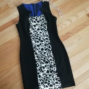 Marc New York Black A-Line Dress w/ White Pattern